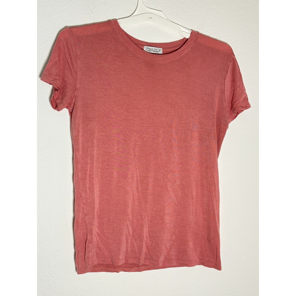 Haley & June Womens XL Short Sleeve Crew Neck T-Shirt Rose Pink Heathered Soft